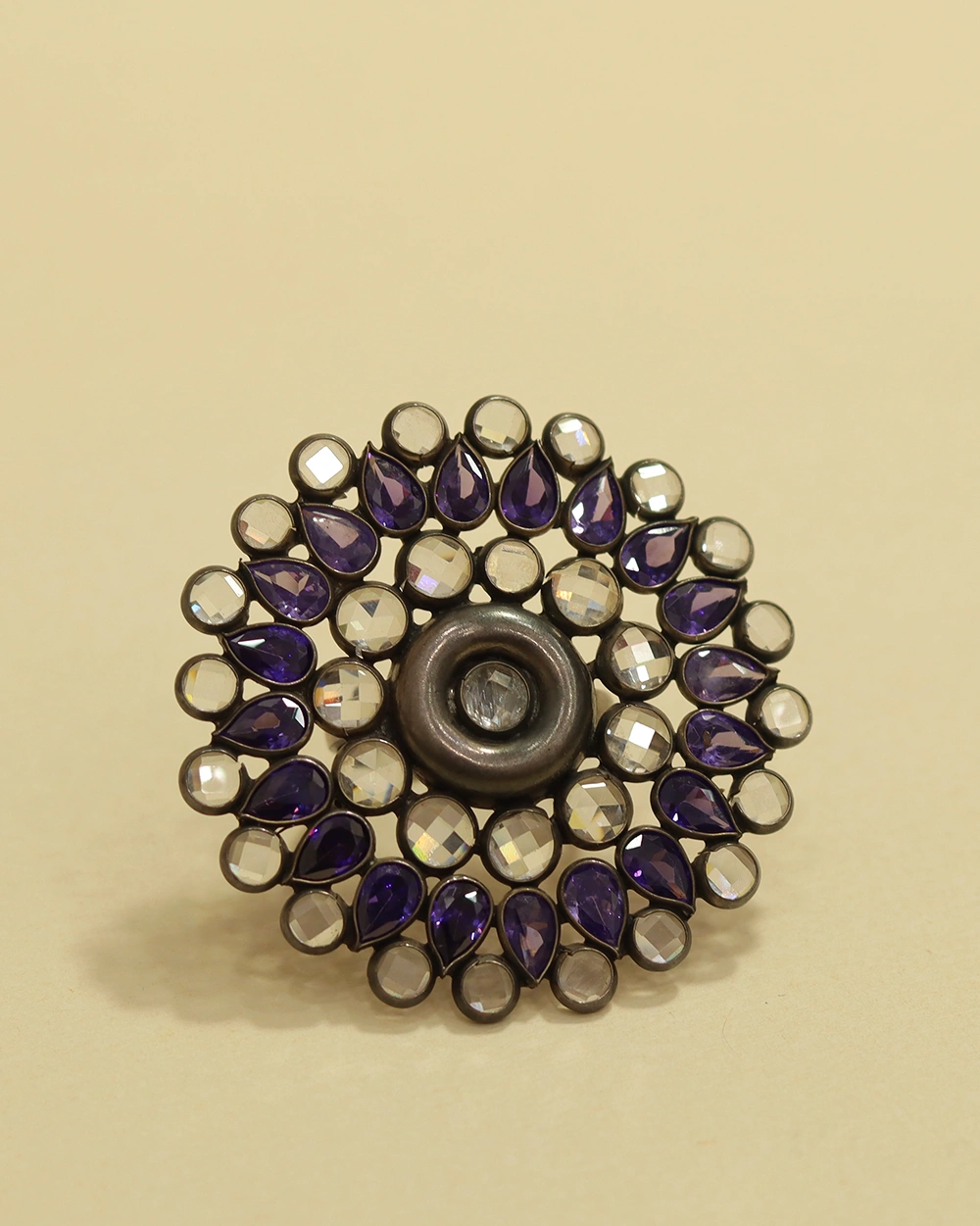 Sterling Silver Purple Stone Designer Ring
