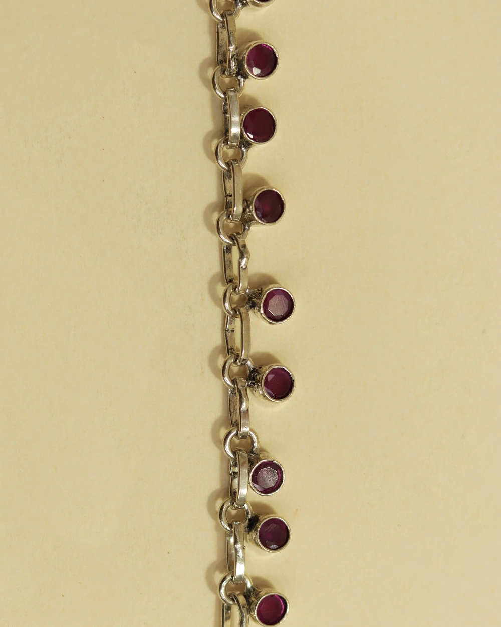 Sterling Silver Ruby Stone Charm Bracelet