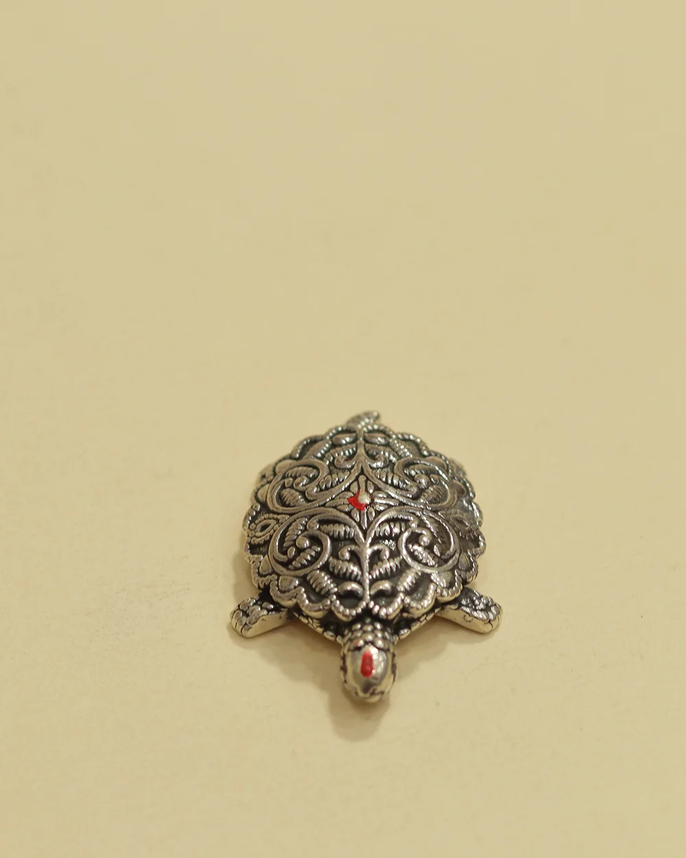 Traditional 925 Silver Turtle with Detailed Carving